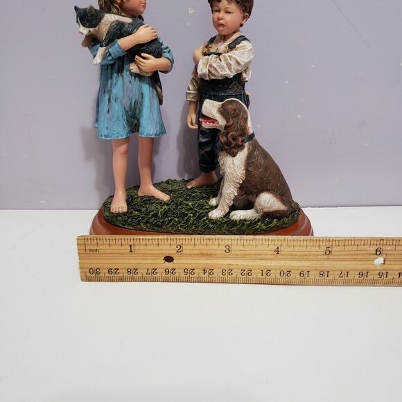 Timeless Treasure " The Confrontation " Vanmark Girl Boy Animal Figurine 1999 - Picture 8 of 9